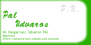 pal udvaros business card